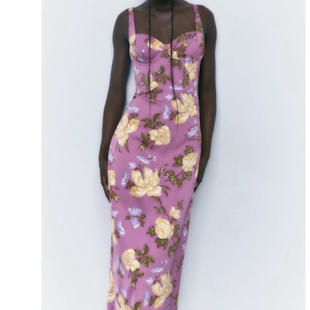 Zara floral purple dress